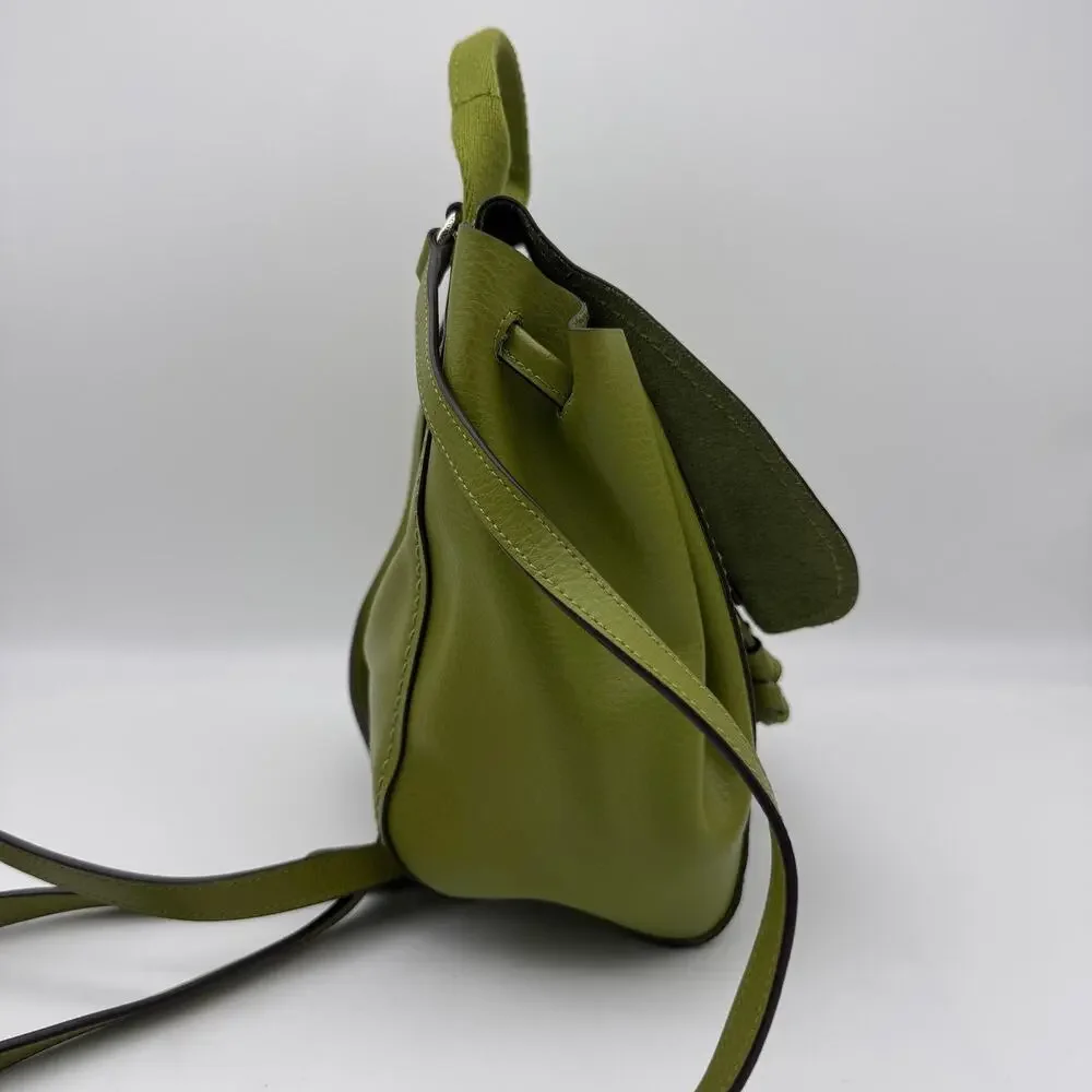 Coach Derby Backpack Green Pebble Leather Drawstring Purse Bag F59819 Rare